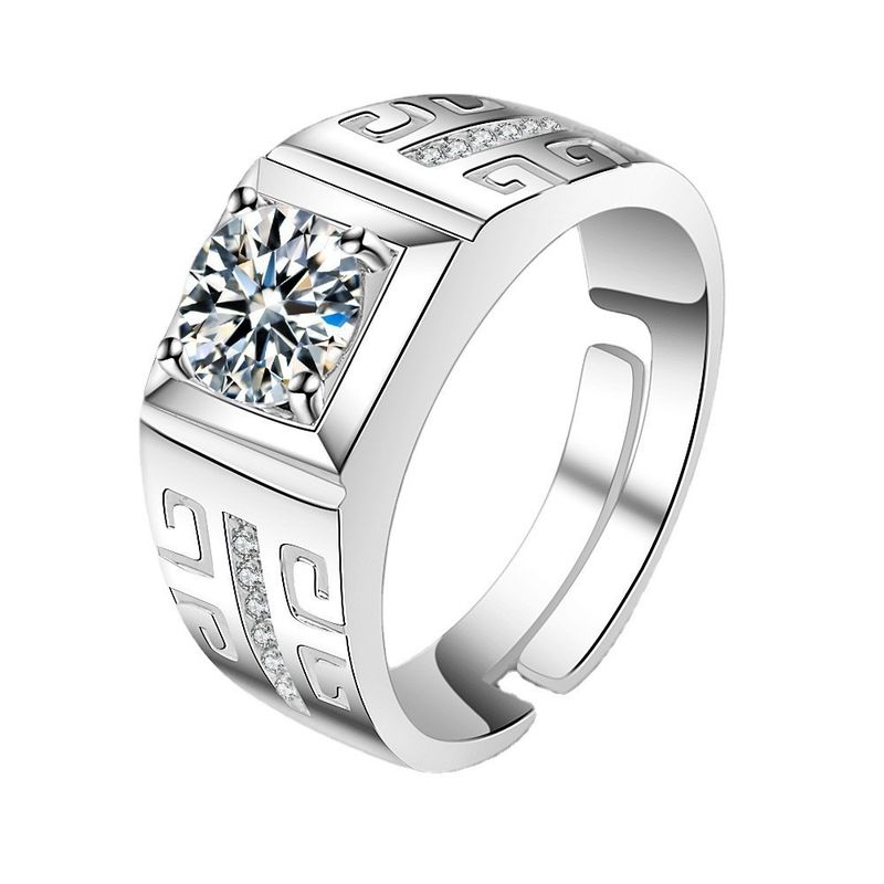 Hot Novelty Square Round Diamond Network Red Men's Ring Group Set With Star Fashion People_voghion.com