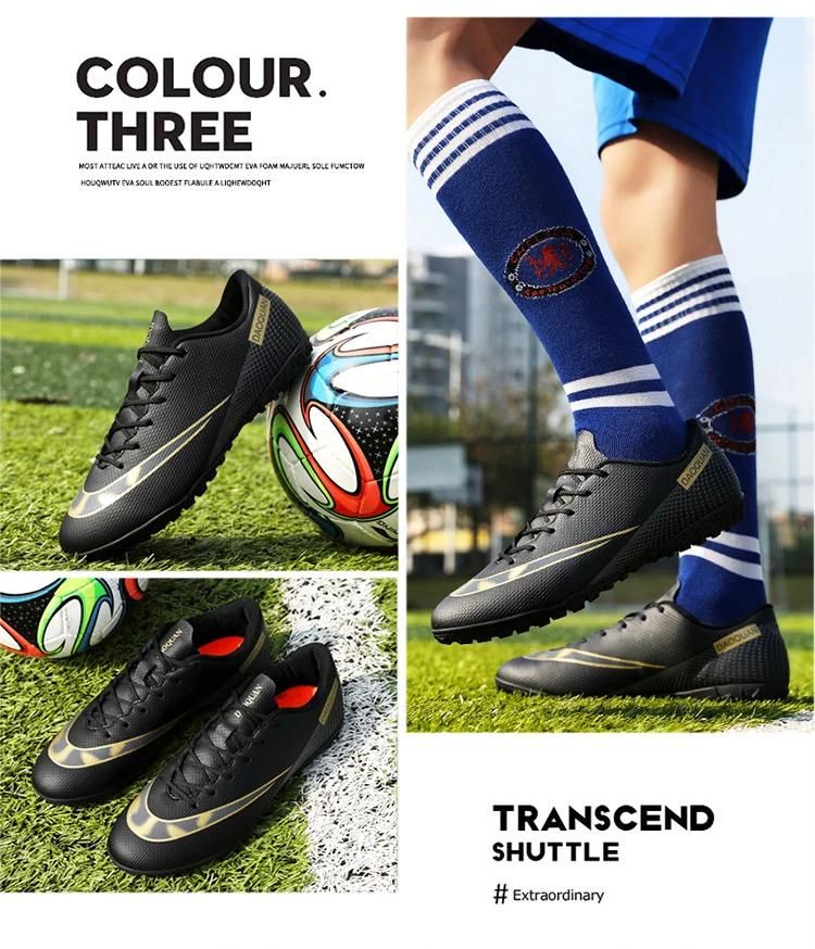 Volledige maat 32-47 zaalvoetbalschoenen voor heren PU leren voetbalschoenen_voghion.com