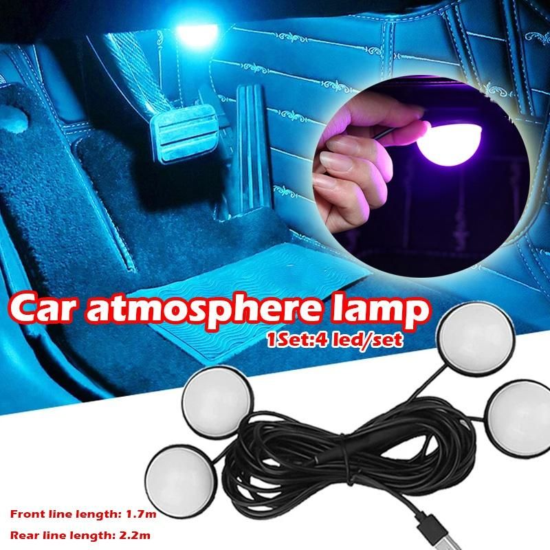 1 Set Auto LED Fuß Umgebungslichter Auto Home Atmosphäre Dekorative Auto Innenraum Eins mit Vier Nachtlampe MYY_voghion.com