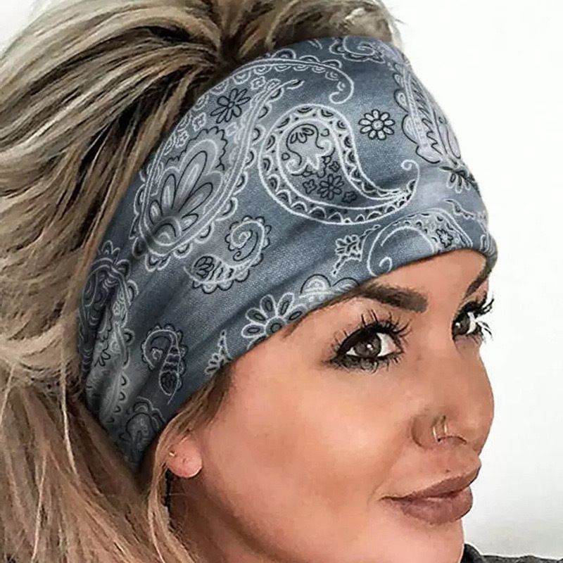 Faixa de cabeça larga de verão estilo boêmio lenço de cabeça acessórios de cabelo multifuncionais para ioga corrida esportes_voghion.com
