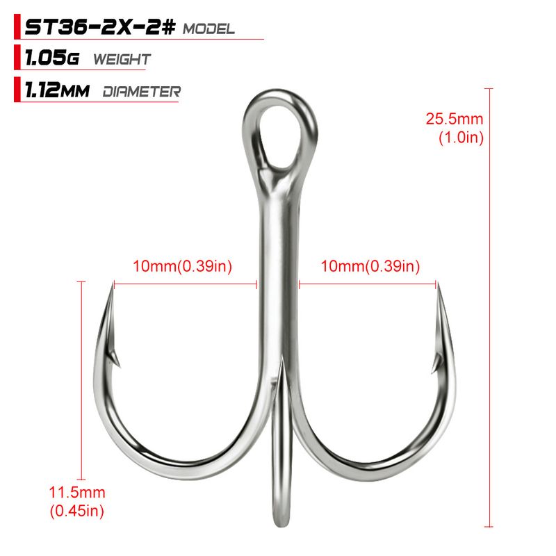 Lure Treble Bright Tin Fish With Barbs Triple Anchor Double Reinforced High Carbon Steel Bait Hook Fishing Gear_voghion.com