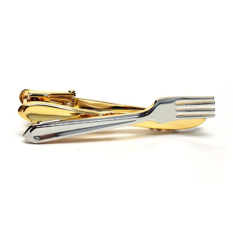 Gentleman's High-end Handmade Craftsman Tie Clip Cufflinks, Tie Clip Men's Suit Gold Creative Tableware_voghion.com
