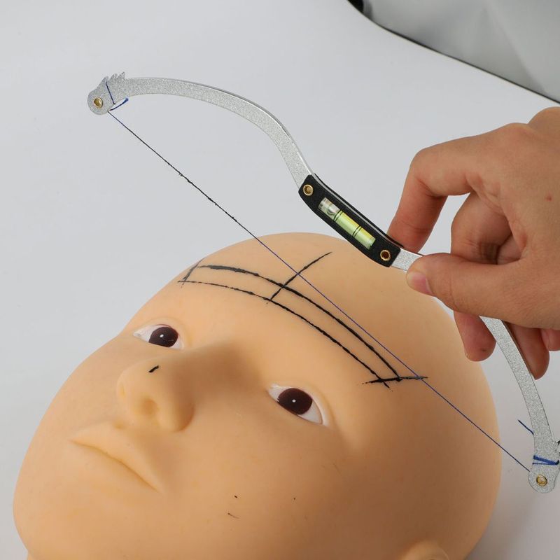 1 regla de línea de arco y flecha para maquillaje permanente con microblading, color negro, para medir cejas, tatuaje preentintado, PMU para mapeo_voghion.com