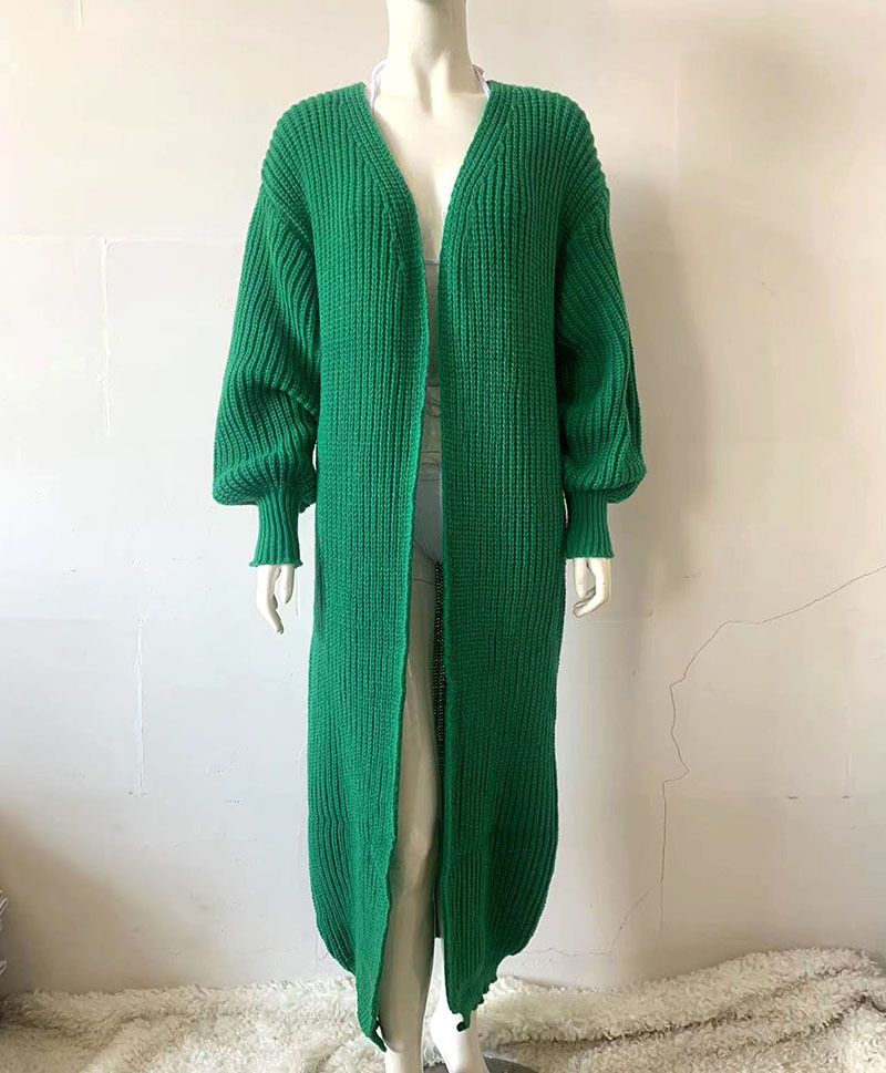 Women's Long Knit Cardigan Sweater – Oversized Comfortable Open Front Coat For Home & Office Wear_voghion.com