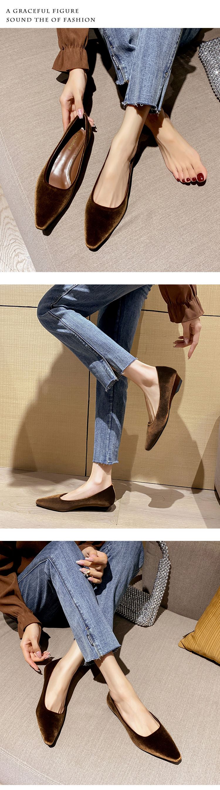 Chaussures simples Maillard pour femmes, chaussures de travail rétro à talon épais et à une pédale, chaussures de travail peu profondes pour les déplacements quotidiens_voghion.com