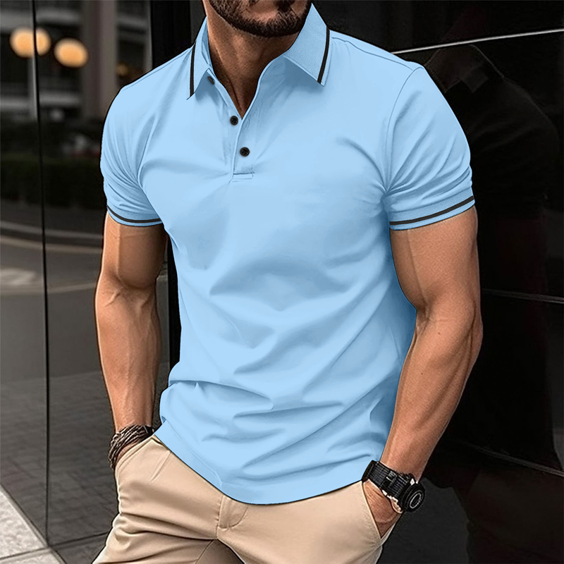 2025 Summer Men Polo T-Shirt Men Casual Polo Shirt Male Short Sleeves Tops Tees Men Solid Pattern Print Button T Shirt_voghion.com
