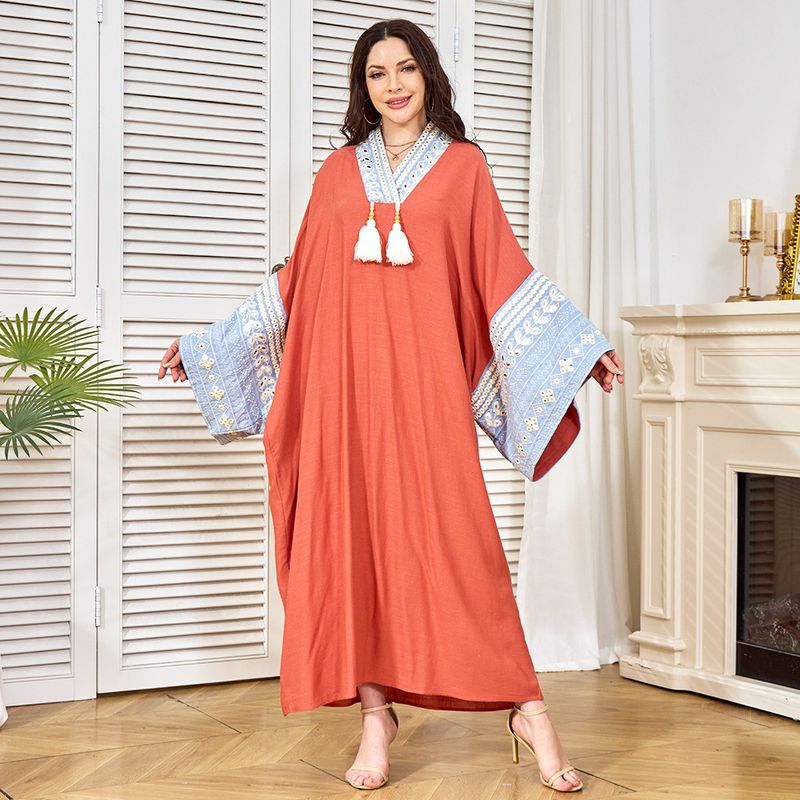 Abito da sera musulmano elegante con ricamo di perline Dubai Türkiye del 2025_voghion.com