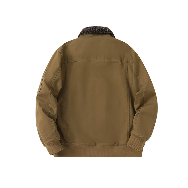 Nuova giacca foderata in pile da uomo, stile autunnale e invernale, puro cotone, lavata, ispessita, giacca da volo per esterni, cappotto in cotone_voghion.com