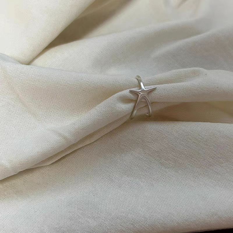 Matte Starfish 2024 New Ins Niche Design, And Cool Style, Double-layer Stacked Index Finger Ring_voghion.com