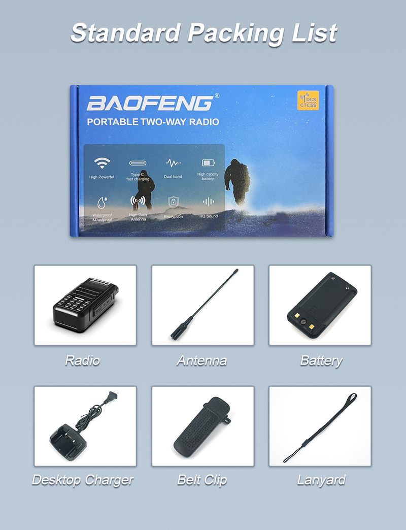 BaoFeng UV16 Walkie-Talkie Tri Band Professional Hunting Ham Waterproof Long Range Type-C Charger VHF UHF Two Way_voghion.com