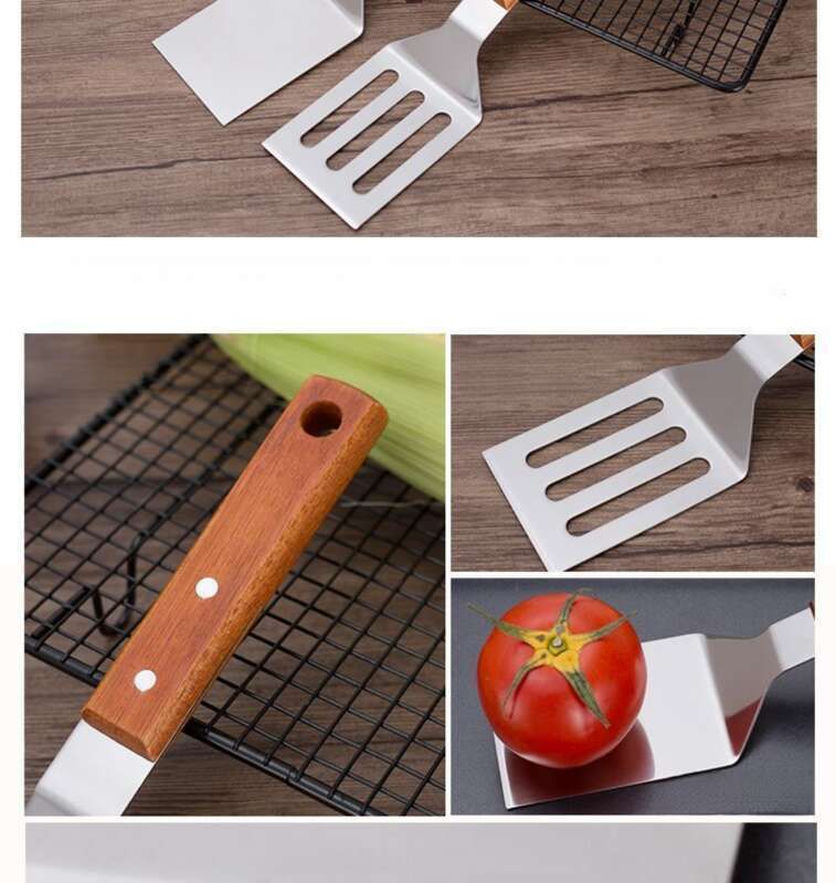 Madlavning af jernplade grillet rustfrit stålbøf med stegning, gribende pandekager, en pandekage grillet fisk og en is_voghion.com