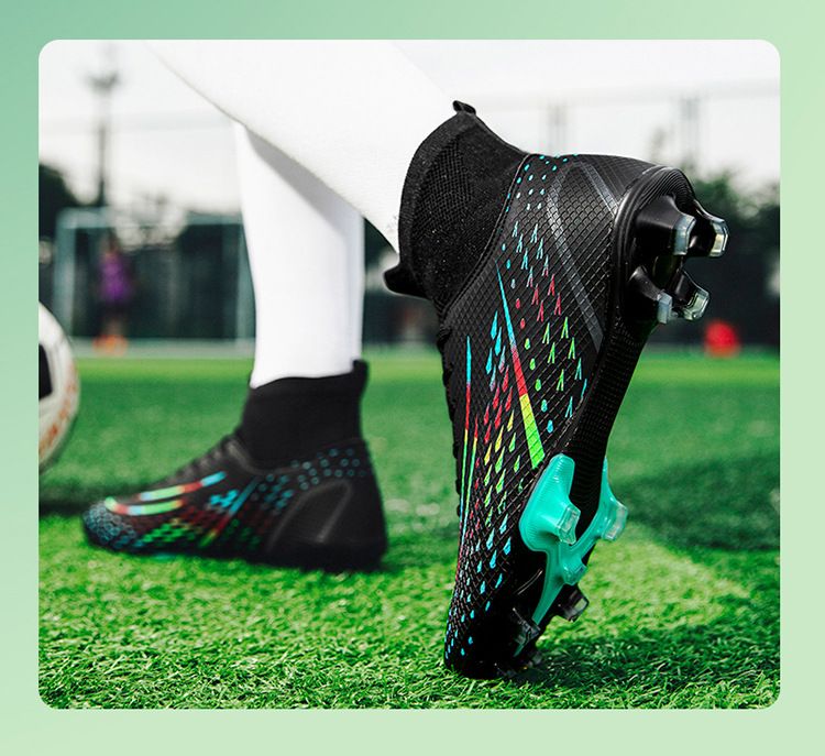 Nuove scarpe da calcio alte transfrontaliere per ragazzi e ragazze, unghie rotte in erba sintetica, scarpe da calcio in pelle per allenamento di competizione studentesca_voghion.com