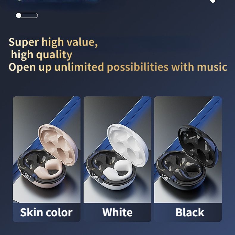 Bežične Bluetooth slušalice s štipaljkom za uši koje se ne umeću u uho, digitalni zaslon, bezbolno nošenje, ultra dugotrajne sportske slušalice_voghion.com