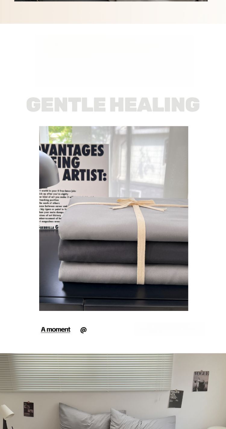 Nordic Style A-Class Baby Ultra-Soft Quilt Cover Bed Sheet Four-Piece Light Luxury Bedding Student Dormitory Three-Piece_voghion.com