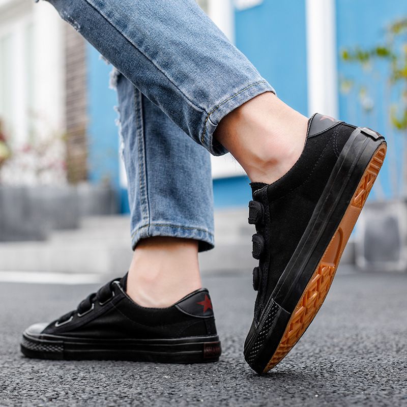 Scarpe da ginnastica casual traspiranti in tela da uomo, con velcro, per studenti delle scuole medie, primavera 2025_voghion.com