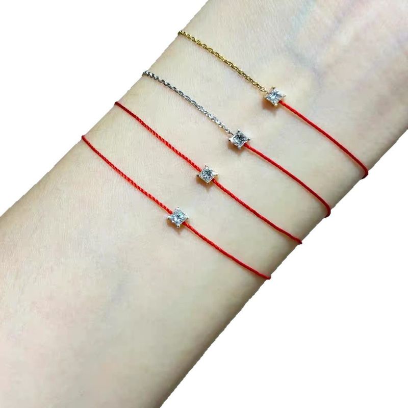 New French Redline Princess Square Red String Lucky Birth Year Inlaid Diamond Couple Bracelet_voghion.com