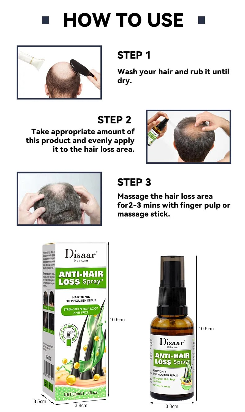 Fast Hair Growth Spray Hair Repair Natural Ginger Ginseng Extract Anti Hair Loss Hair Oil Beauty and Hair Care Serum Hair Loss_voghion.com