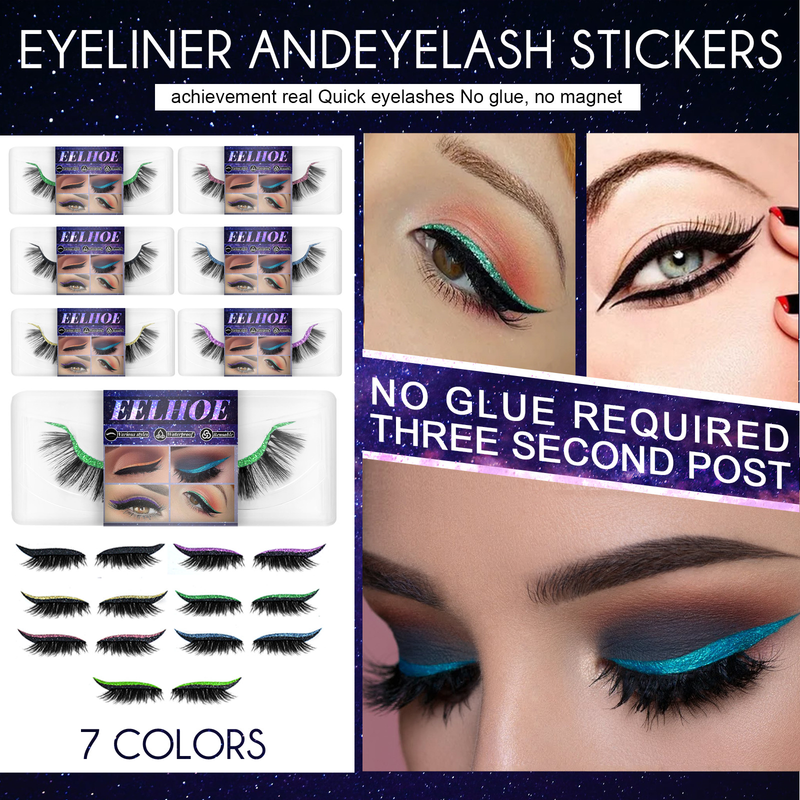 EELHOE pasta per eyeliner autoadesiva con finti capelli di visone senza colla, ciglia finte 3D, ombretti_voghion.com