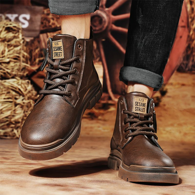 Herren Casual Leder für Männer Mode Herren Anzug Stiefel_voghion.com