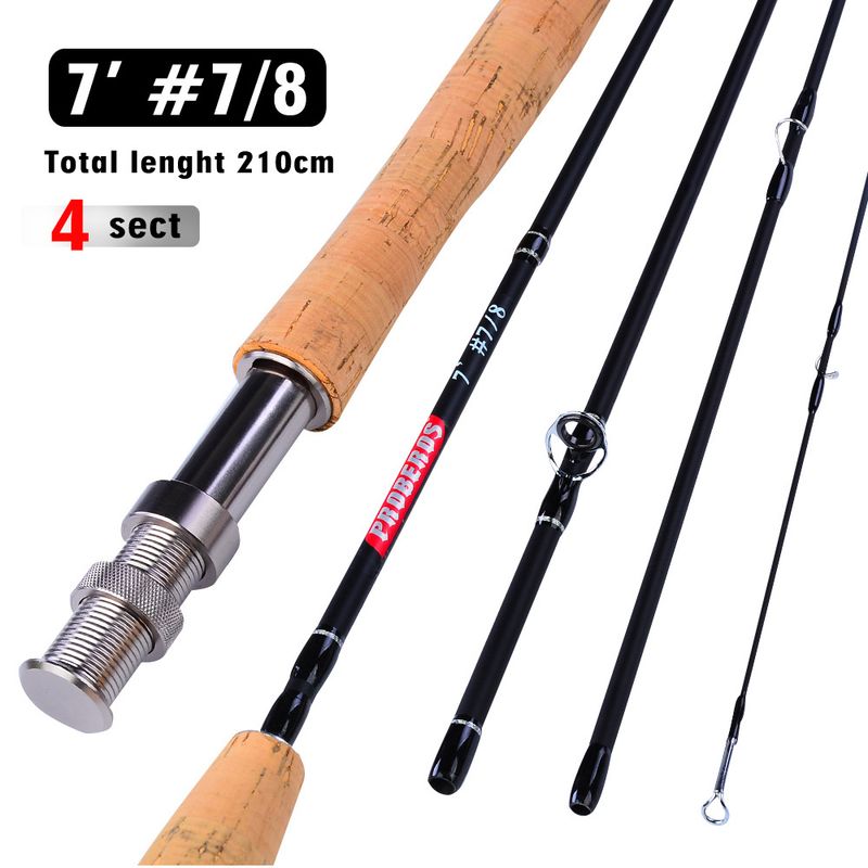 Canne à pêche à la mouche PRO BEROS 233,1 cm, sections de 2,5 m, carbone haute performance, 3/4#, 5/6#, 7/8#_voghion.com