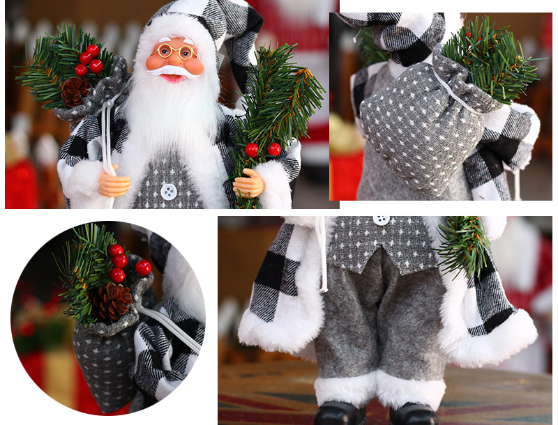 Poupée de noël pour vieil homme, fournitures de décoration de fenêtre, père noël debout, 30cm_voghion.com