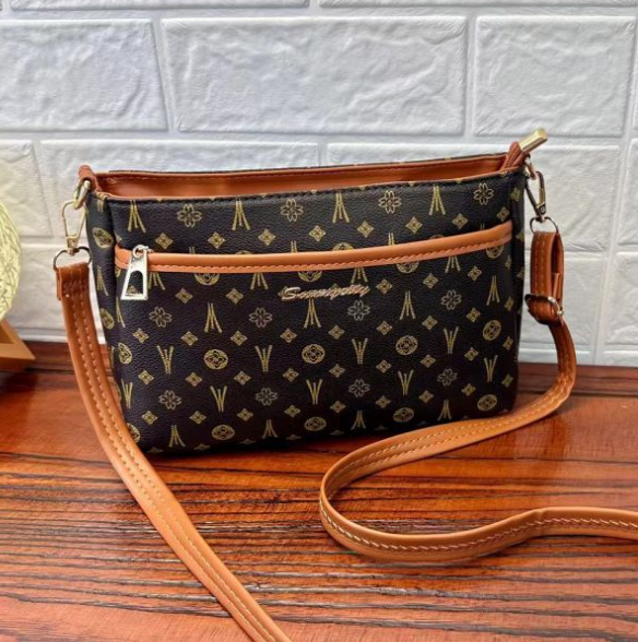 Trendy crossbody single bag, European and American style, wide shoulder strap, women's style_voghion.com