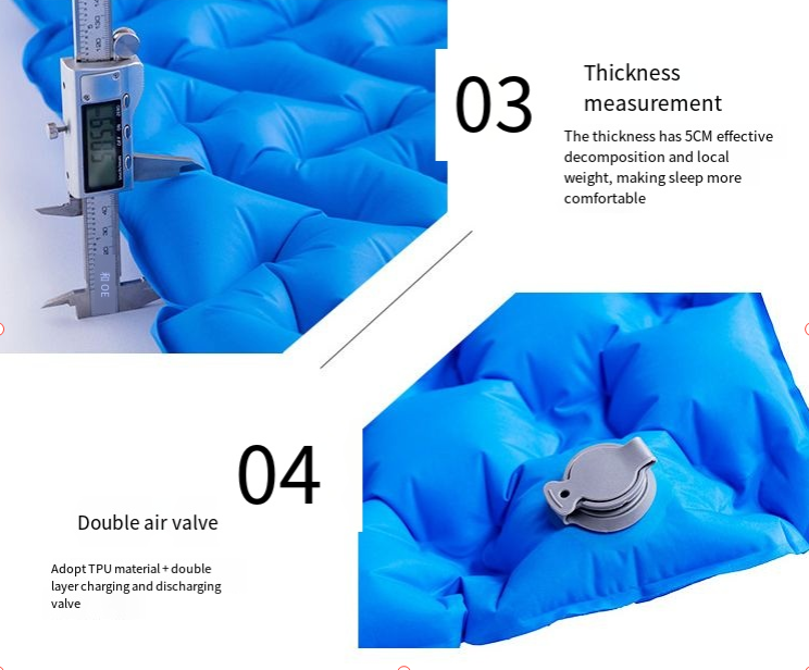 Tapis de couchage pour tente d'extérieur, tapis de camping ultra léger et portable, tapis imperméable Pentagon, tapis gonflable en TPU à diamant unique_voghion.com