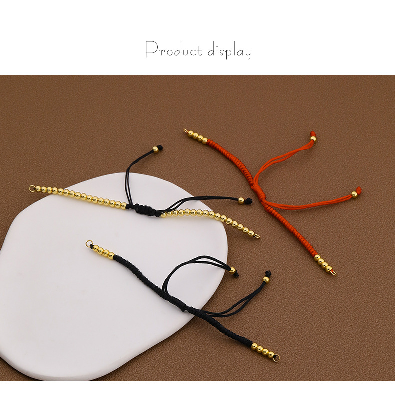 Pulseira de corda simples tecida à mão, produto semi-acabado, pulseira de contas grátis, faça você mesmo, acessórios de corda vermelha para casal_voghion.com