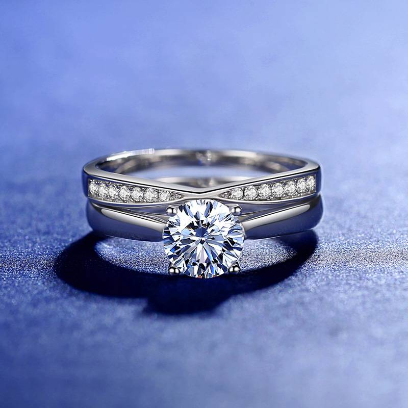 Anello in argento sterling per donna, anello in moissanite con quattro griffe, anello a farfalla_voghion.com