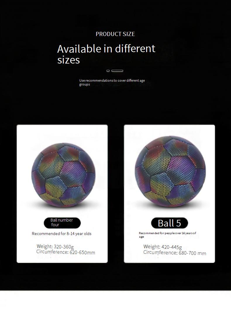 Glow In The Dark Soccer Ball Size 5 Stitched Reflective Football For Kids Adults Perfect Gift For Boys School Training_voghion.com