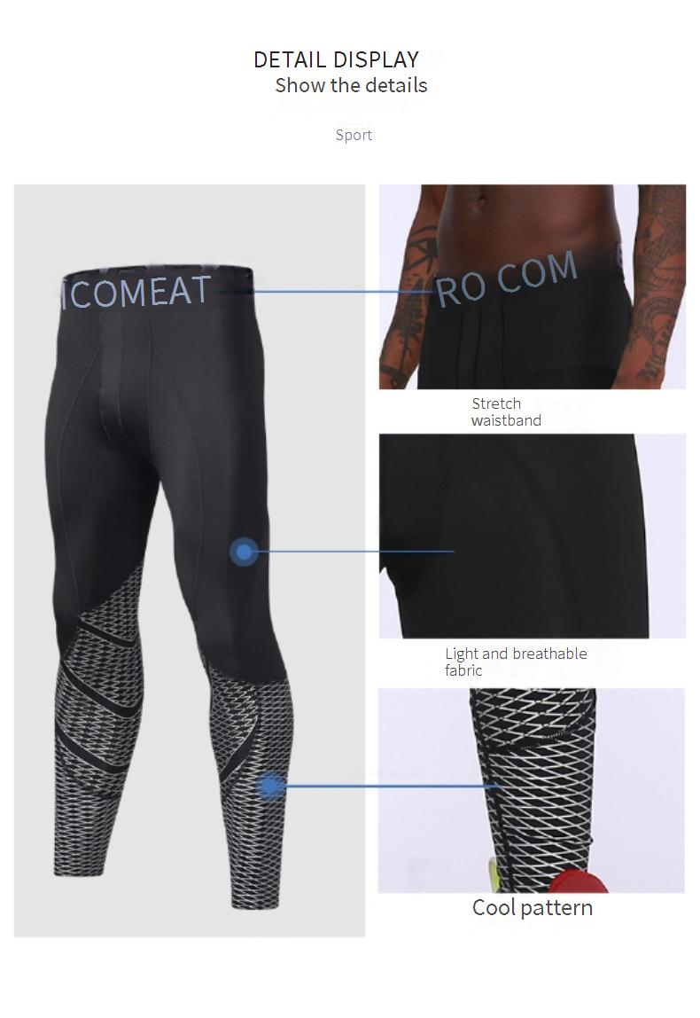 Męska bielizna Spodnie fitnessowe Koszykówka Sportowe rajstopy Męskie legginsy kompresyjne Seven Point Spodnie fitnessowe Nine Point Szybkoschnące Garnitur Cienkie_voghion.com