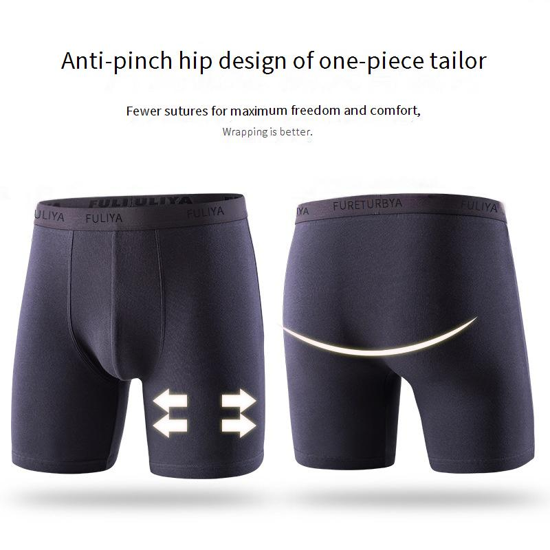 Roupa íntima masculina de algodão puro, roupa íntima antidesgaste estendida para pernas, tamanho grande, 200 libras, verão, virilha respirável, sem virilha, calças grandes para esportes_voghion.com
