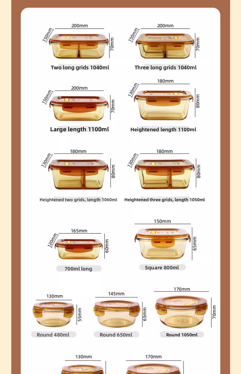 Borosilicate Glass Lunch Box Microwave & Oven Safe Meal Prep Container With Dividers (Leakproof BPA-Free Ideal For Office Reheating & Salad Storage)_voghion.com