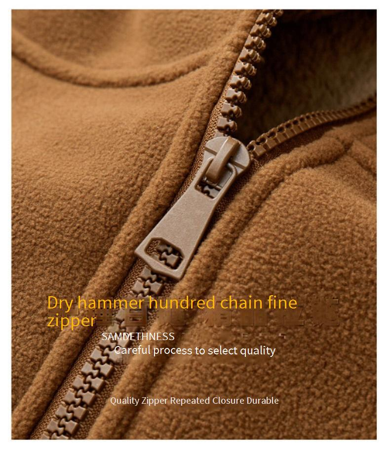 Men's Heavyweight Fleece Jacket – Sherpa-Lined Zip-Up Hoodie For Winter (Black, Army Green, Caramel, Navy Blue)_voghion.com