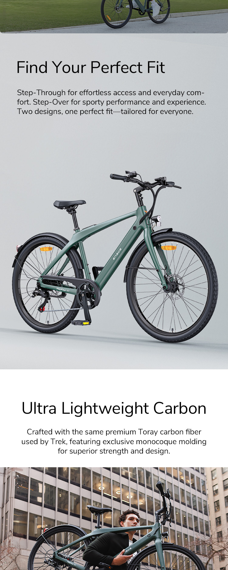 Vorverkauf: ENGWE Mapfour N1 Air Carbonfaser-E-Bike für müheloses Pendeln in der Stadt mit Shimano 7-Gang-36-V-10-Ah-Elektrofahrrad_voghion.com
