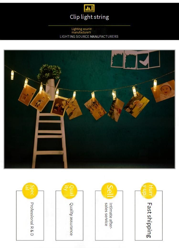 Battery-Powered LED Clip String Lights – 1.5M/3M/5M/10M Photo Display Fairy Lights For Indoor Room Decor, Christmas & Party_voghion.com