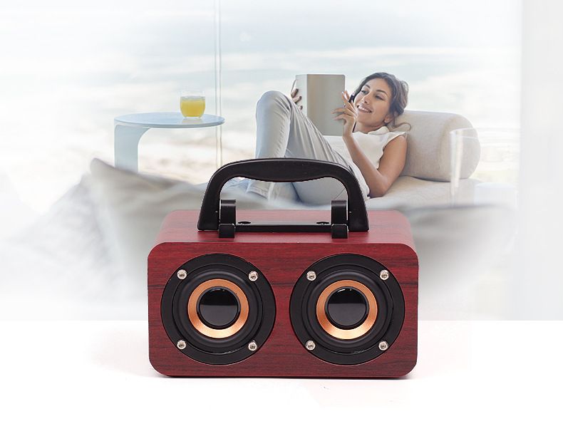 New Wooden Home Speaker Mobile Phone Gift Subwoofer Sound FT-4002 Wireless Bluetooth_voghion.com
