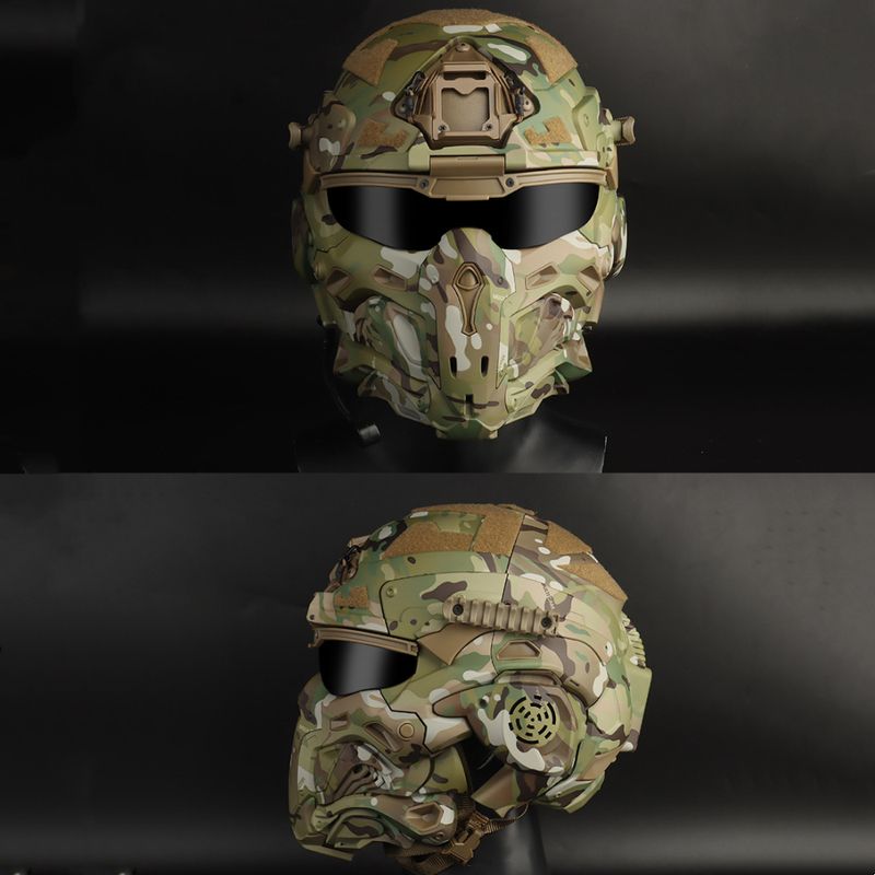 W-Ronin Assault Tactical Mask with Fast Helmet and Tactical Goggles Airsoft Hunting Motorcycle Paintball Cosplay Protect Gear_voghion.com