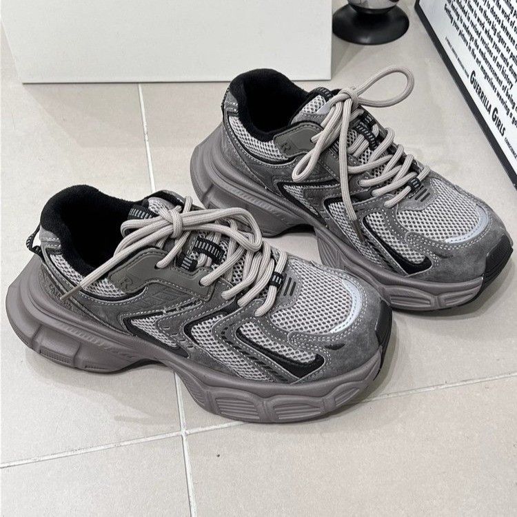 2024 Spring Autumn New Thick Women's Dad's Ins Student Slow Running Shoes, Soft Soled Versatile Sports And Leisure Shoes_voghion.com
