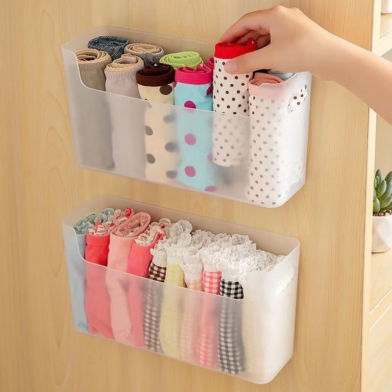 No-Drill Wall Organizer 2-Pack - Underwear/Sock Storage, Multi-Functional, EU Home Space Saving_voghion.com