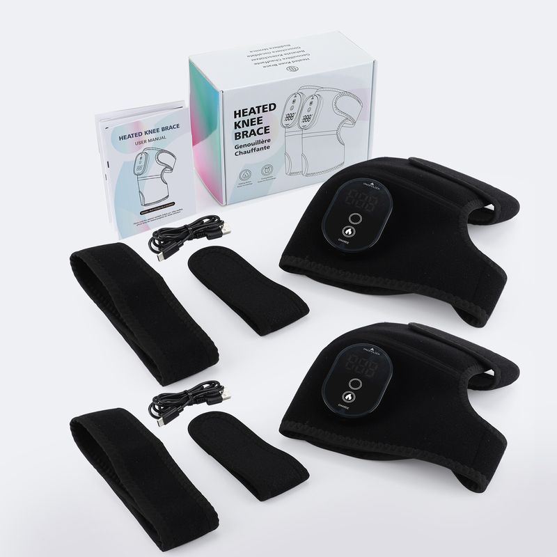 Masajeador térmico 3 en 1 para hombros, rodillas y codos, soporte de masaje con calefacción, almohadilla vibratoria recargable, para artritis y músculos._voghion.com