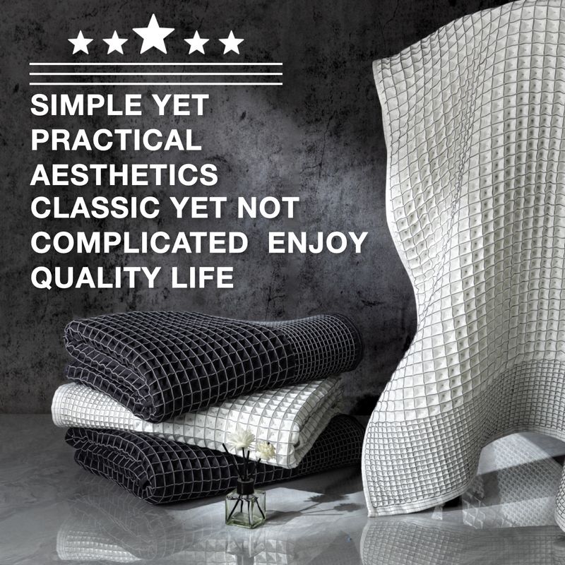 2 Piece Set Pure Cotton Waffle Large Bath Towel 80*152 Cm Large Adult Bath Towel_voghion.com