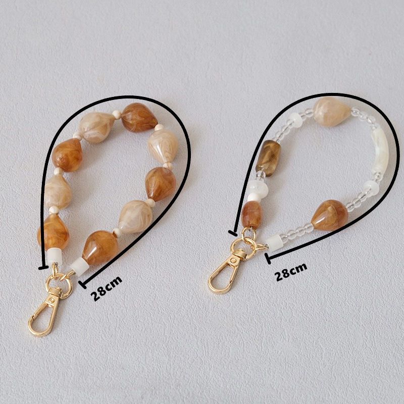 Veelzijdige acryl mode waterdruppel kralen accessoires riem abrikoos hangende touw tas telefoon ketting_voghion.com