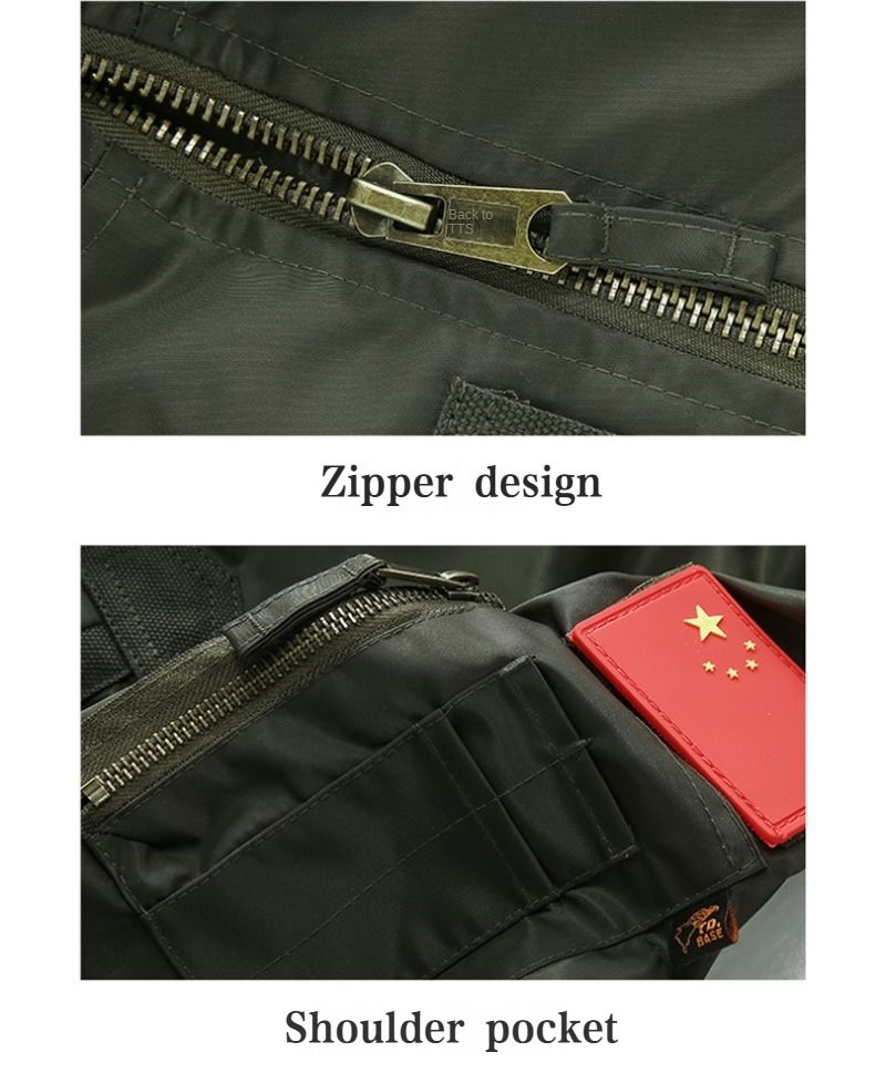 2024 Spring Autumn Loose Tactical Military Jackets Big Pocket Pilot Coat Bomber Jacket Zipper Flight Outwear_voghion.com