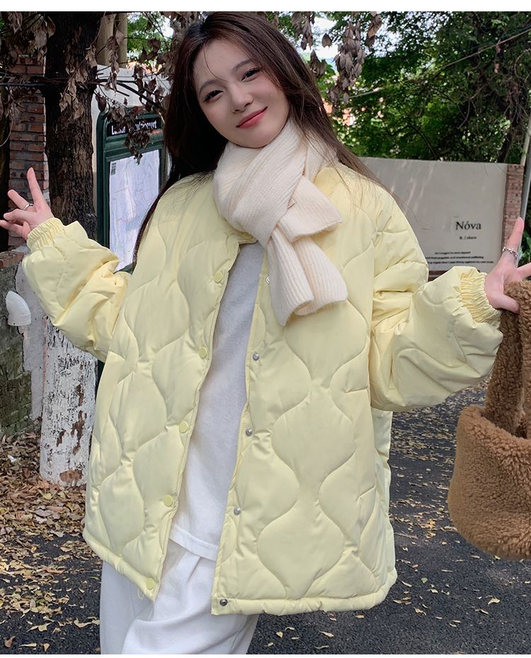 Giacca in cotone oversize nuova e ampia da donna alla moda, modello Milk Bear Hug Ling Grid, per studenti_voghion.com