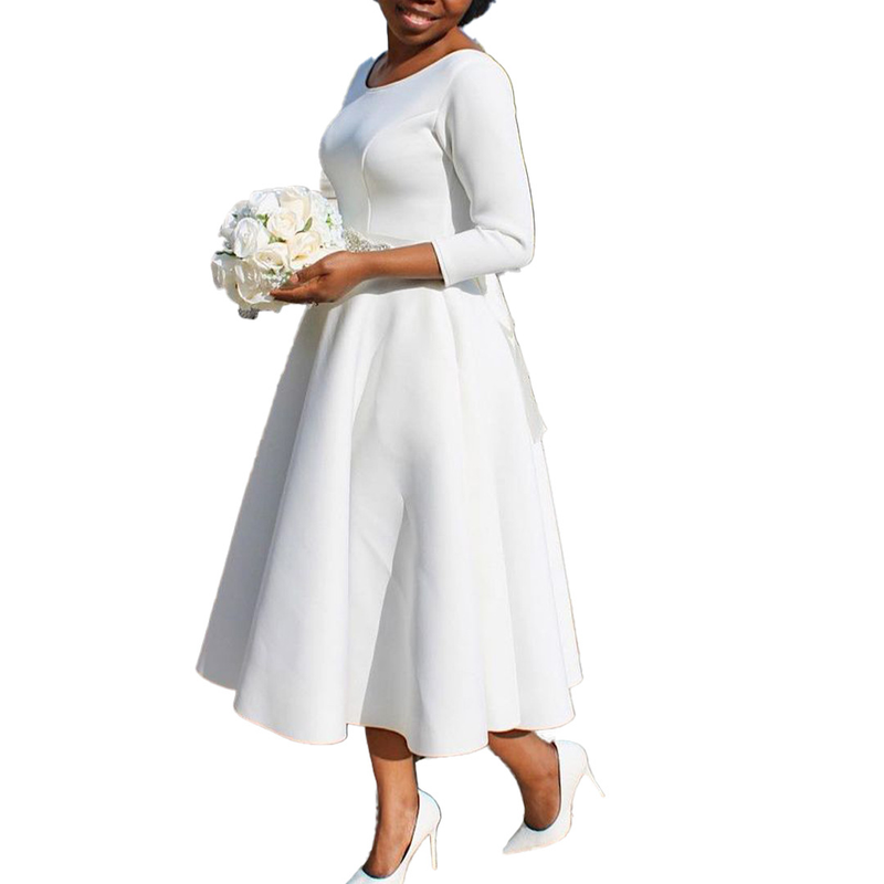 Women's solid color large swing skirt temperament evening dress skirt_voghion.com