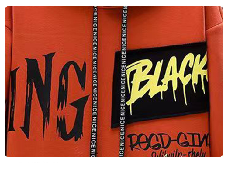 Autumn and winter youth sports suit men's 2023 Korean version junior and high school students velvet thickened hooded sweatshirt_voghion.com