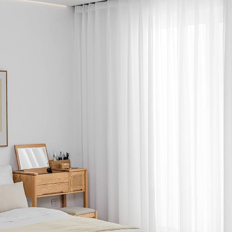 Dreamy Vertical Sheer Blinds - Light Filtering Translucent Window Curtains (Sunlight Diffusing Privacy Protection Soft Linen Texture 90 Inch Length)_voghion.com