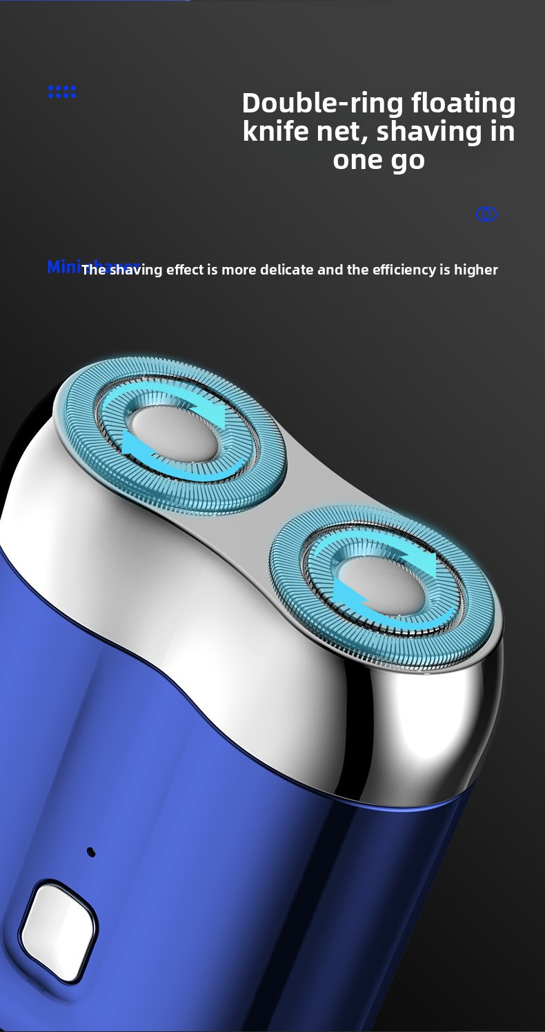 Dual Floating Head Electric Shaver – USB Rechargeable, Ultra-Quiet (Under 36dB), 60+ Min Runtime, Waterproof & Travel-Friendly_voghion.com