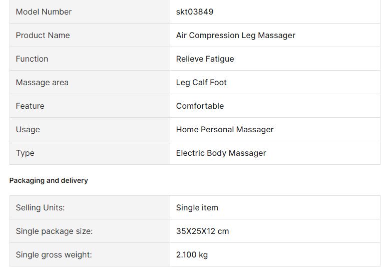 Masseur de jambes à compression d'air avec chaleur et vibrations - 3 modes, thérapie infrarouge, intensité réglable pour soulager les douleurs aux genoux et aux mollets_voghion.com